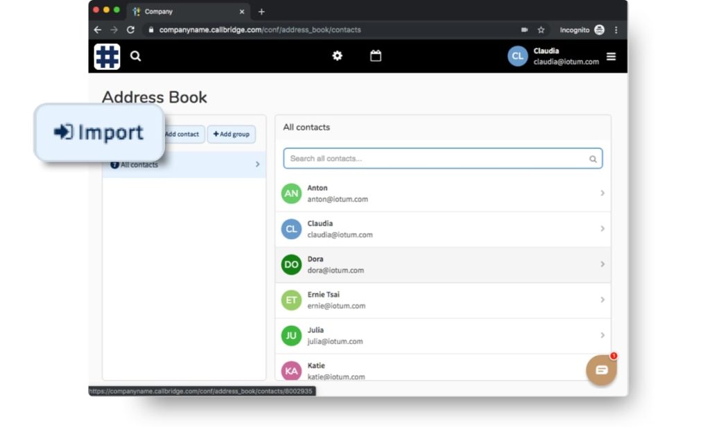 sync address book