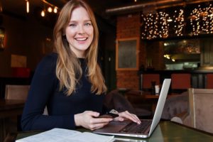 girl with laptop