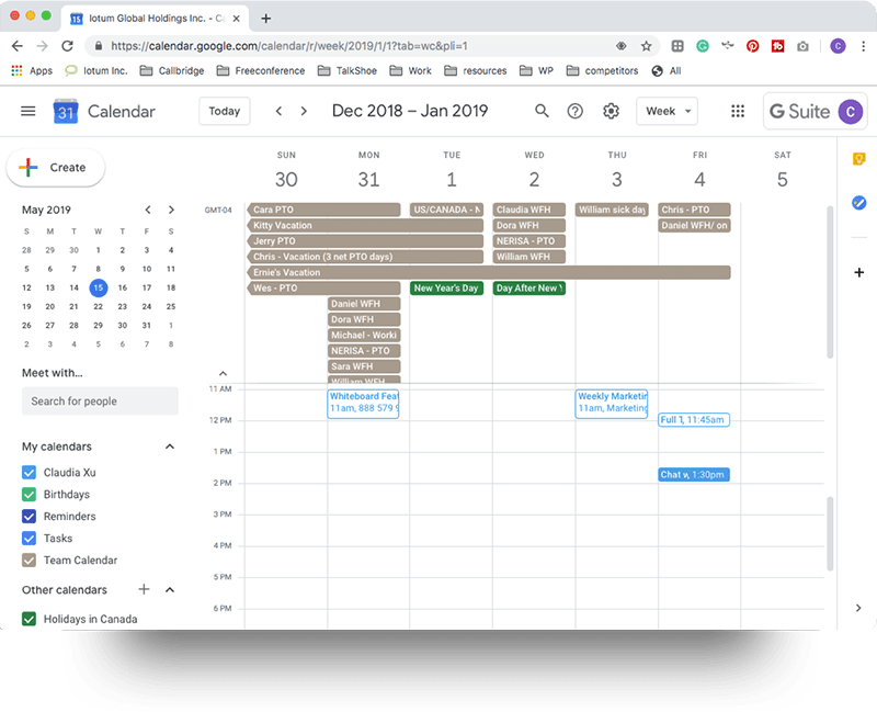 invitation on calendar